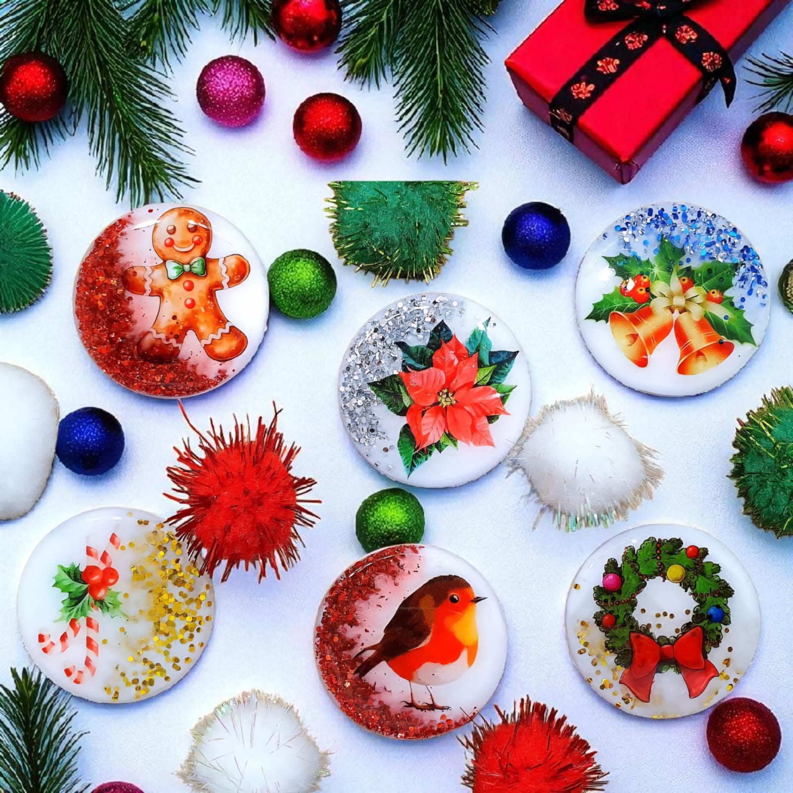 Christmas Phone Grips, Kindle Grips – 6 Festive Designs, MagSafe & Adhesive Options, Gift Included, Stocking Stuffer