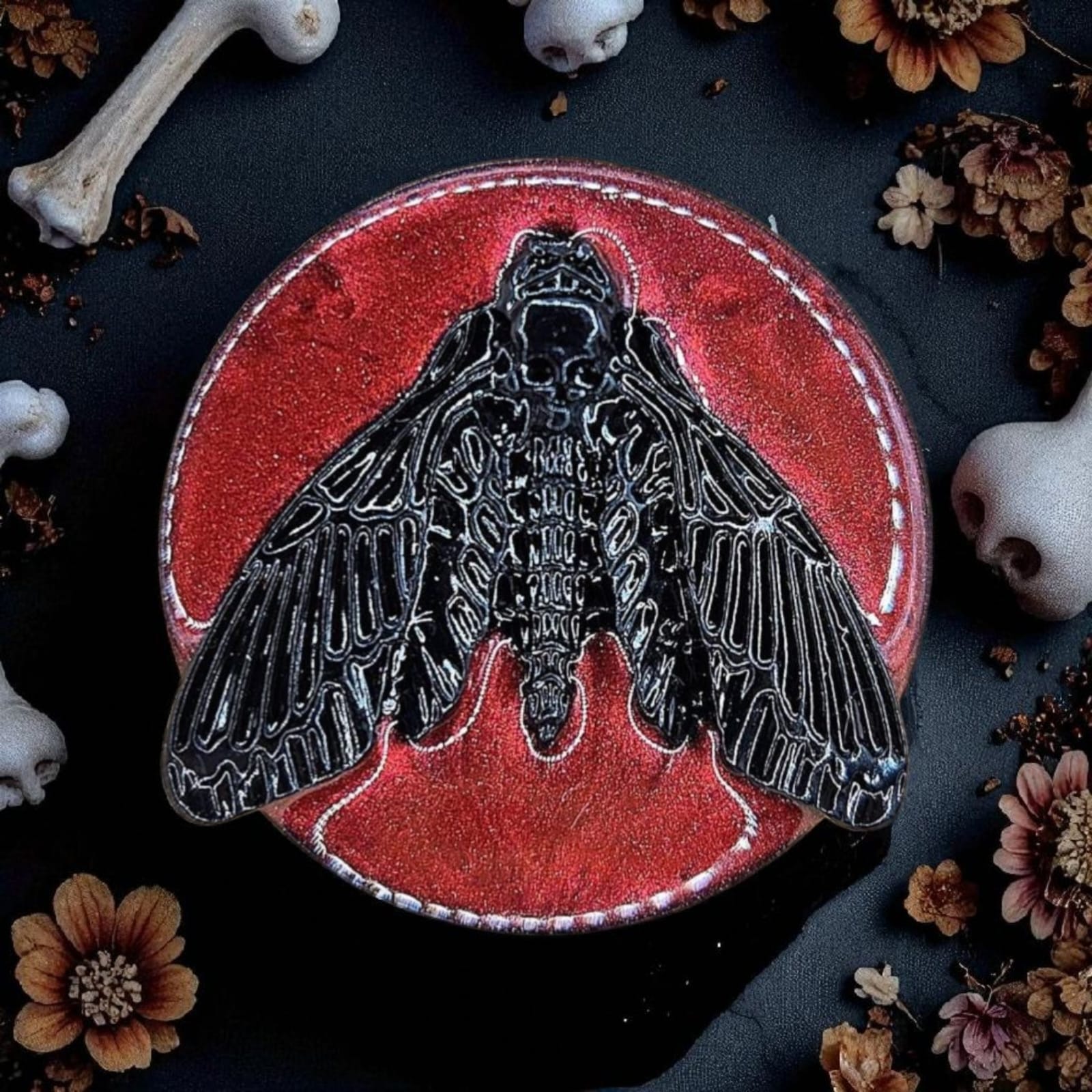 Death’s-Head Hawkmoth Phone Grip – Gothic Resin Design, MagSafe/Adhesive Options, Gift Included