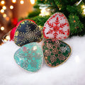Christmas Resin Coaster Set – 4 Snowflake Designs, Heatproof Handmade Gift, Festive Home Decor