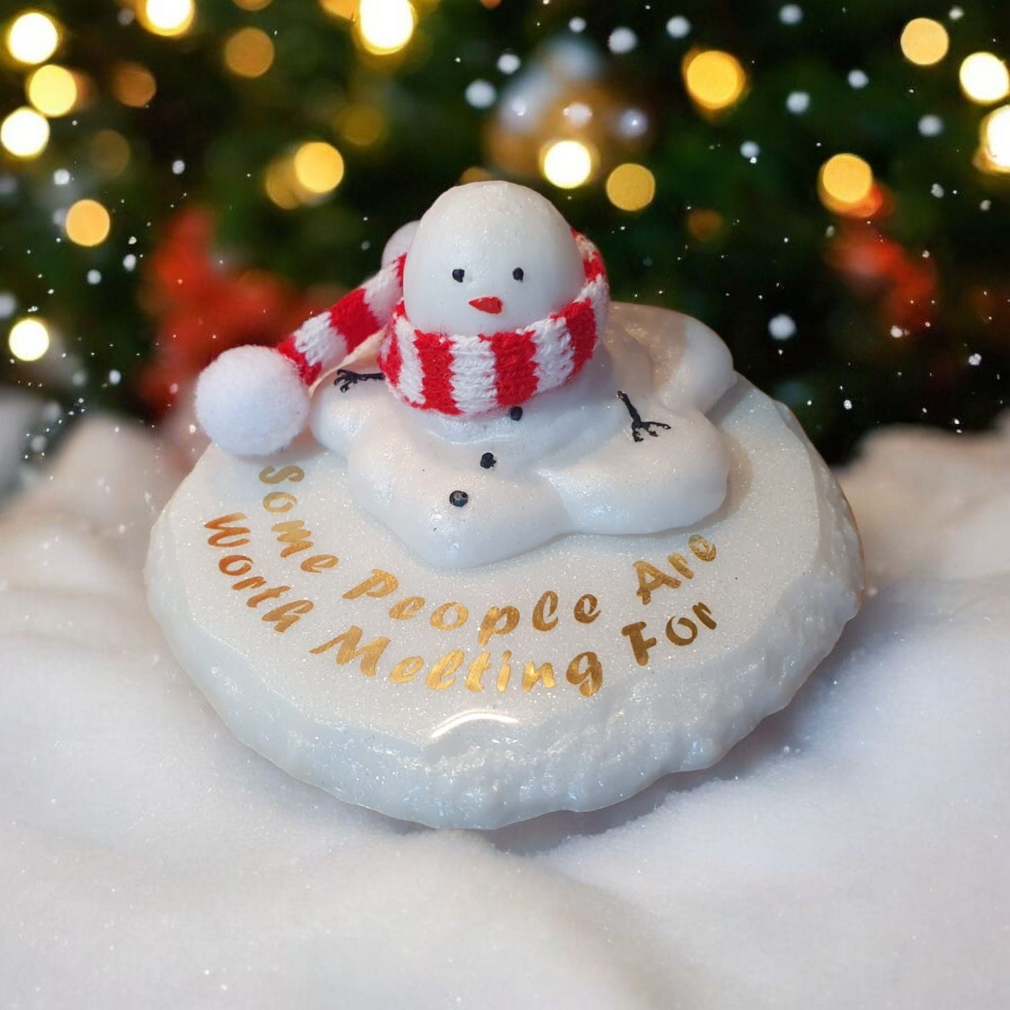 Melting Snowman Resin Ornament – Cute Christmas Decoration with Quote, Hat & Scarf Options