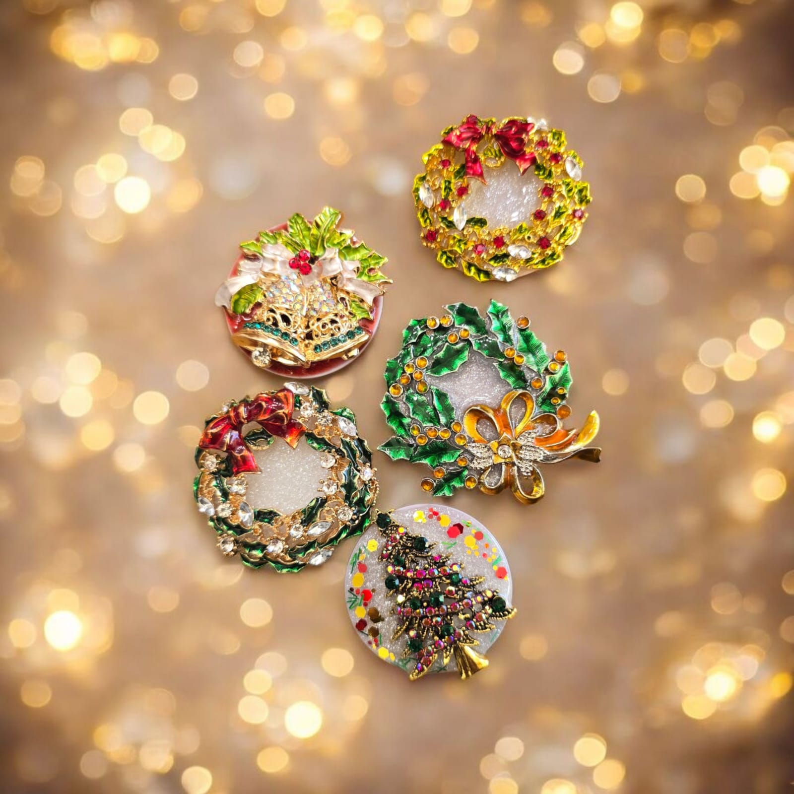 Christmas Phone Grip – 5 Festive Brooch Designs, MagSafe & Adhesive Options, Holiday Gift