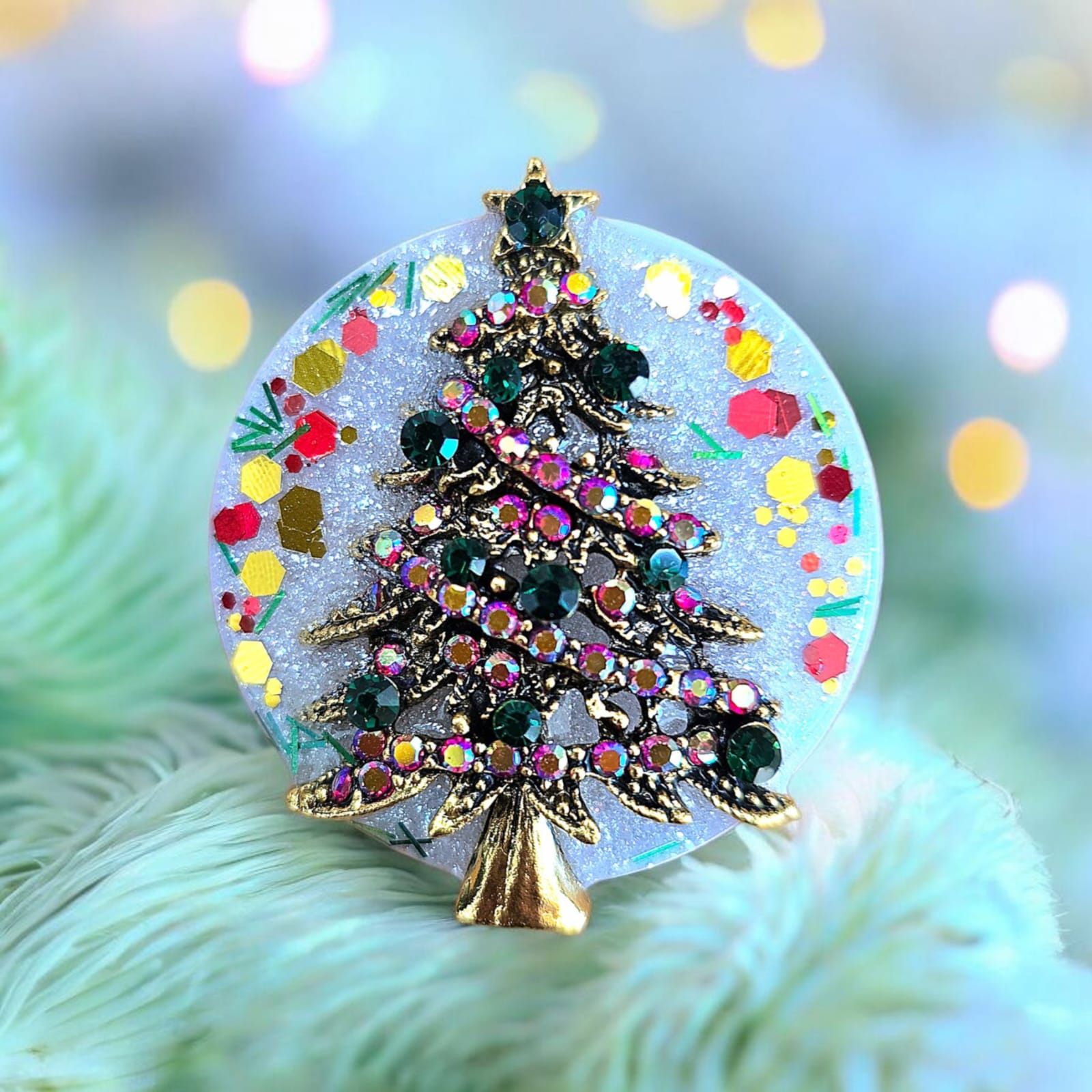 Christmas Phone Grip – 5 Festive Brooch Designs, MagSafe & Adhesive Options, Holiday Gift