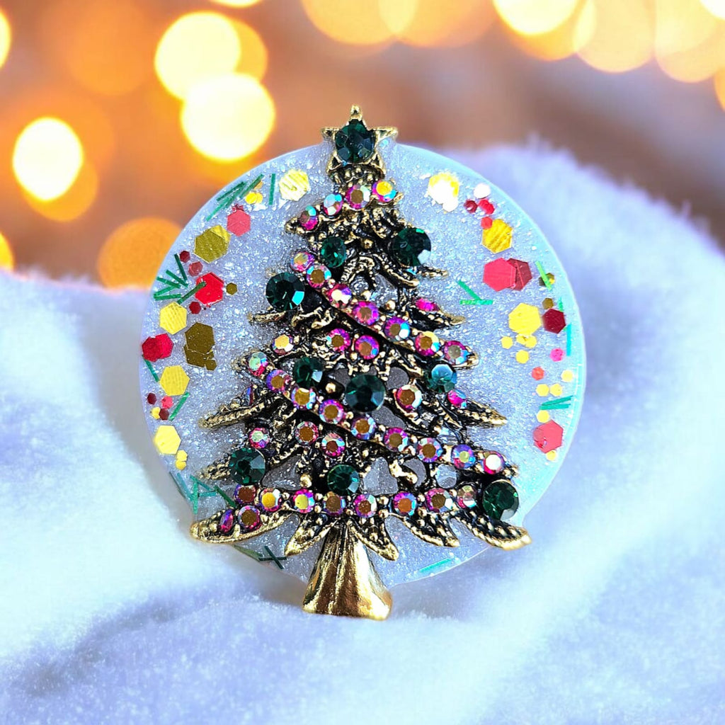 Christmas Phone Grip – 5 Festive Brooch Designs, MagSafe & Adhesive Options, Holiday Gift