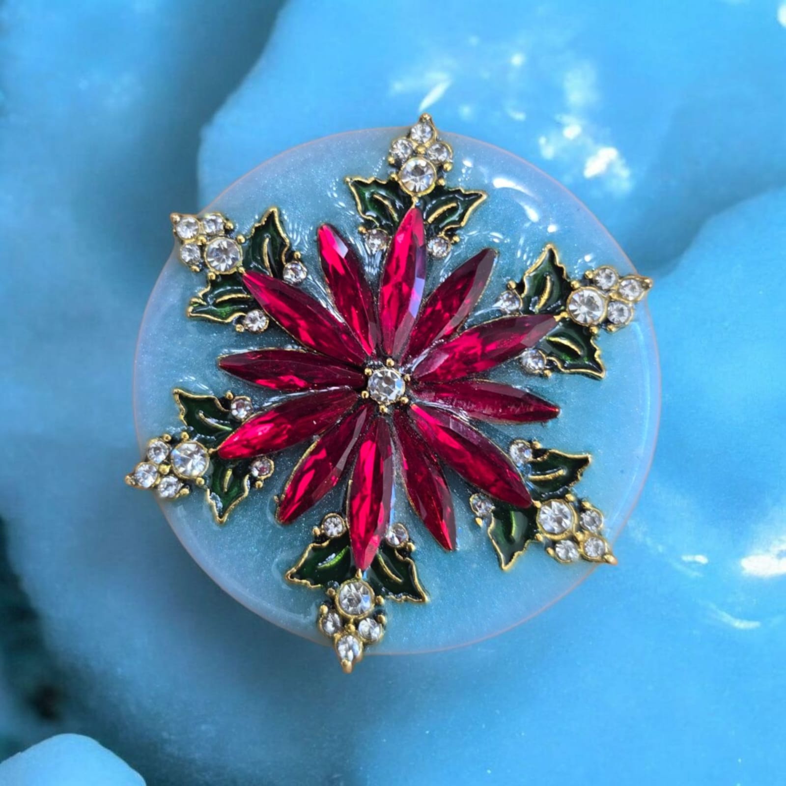 Christmas Snowflake Phone Grip – 4 Festive Snowflake Brooch Designs, MagSafe & Adhesive Options, Holiday Gift