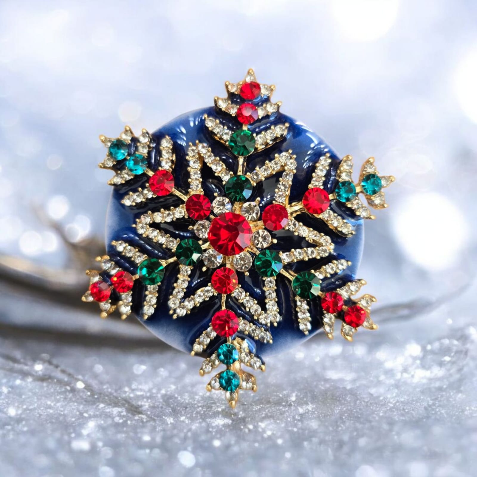 Christmas Snowflake Phone Grip – 4 Festive Snowflake Brooch Designs, MagSafe & Adhesive Options, Holiday Gift