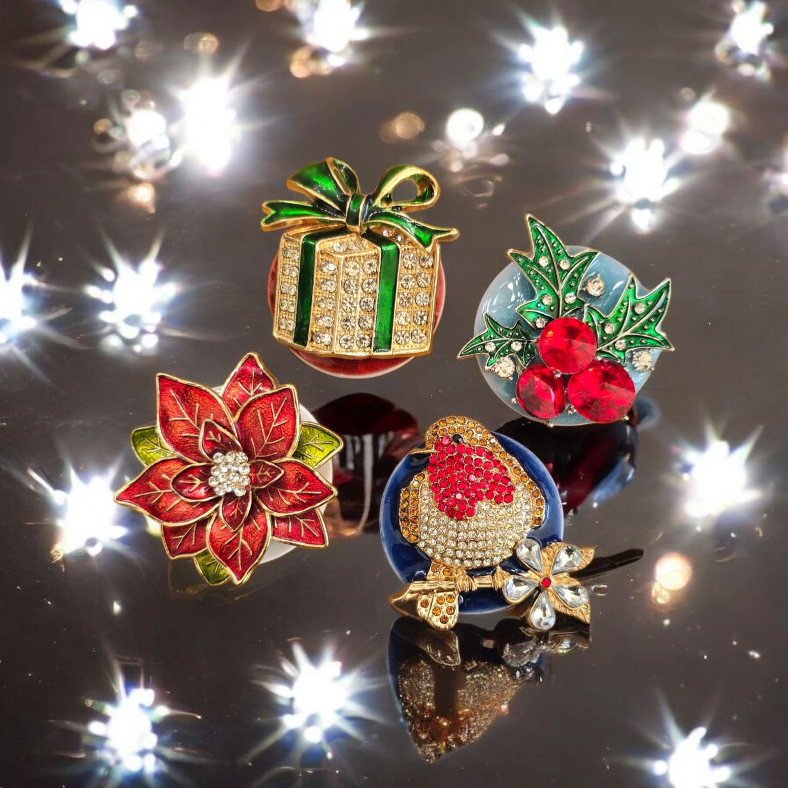 Christmas Phone Grip – 4 Festive Brooch Designs, MagSafe & Adhesive Options, Holiday Gift