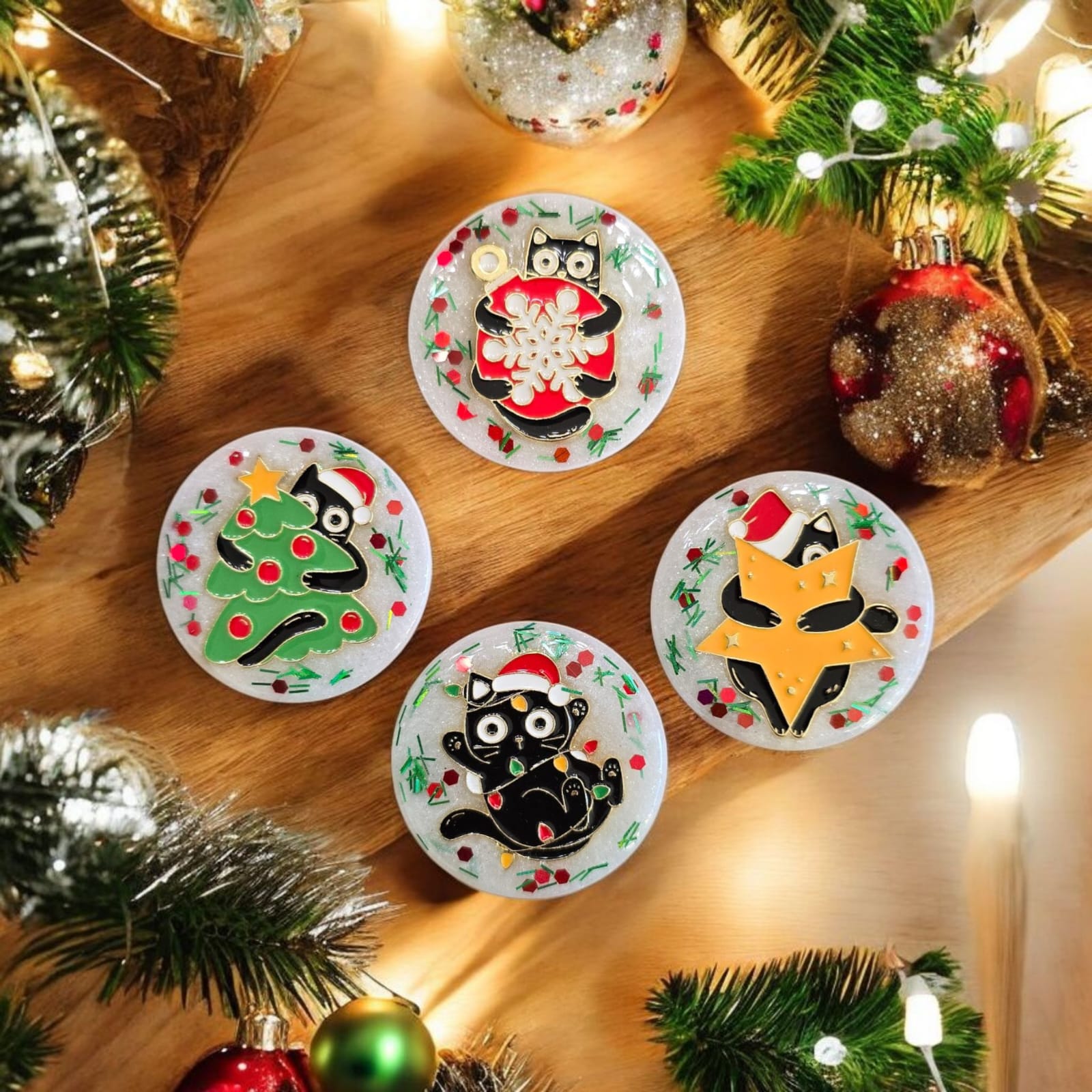 Christmas Cat Phone Grip – 4 Cute Designs, MagSafe & Adhesive Options, Stocking Stuffer