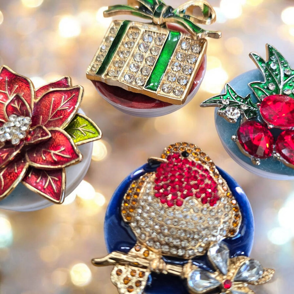 Christmas Phone Grip – 4 Festive Brooch Designs, MagSafe & Adhesive Options, Holiday Gift
