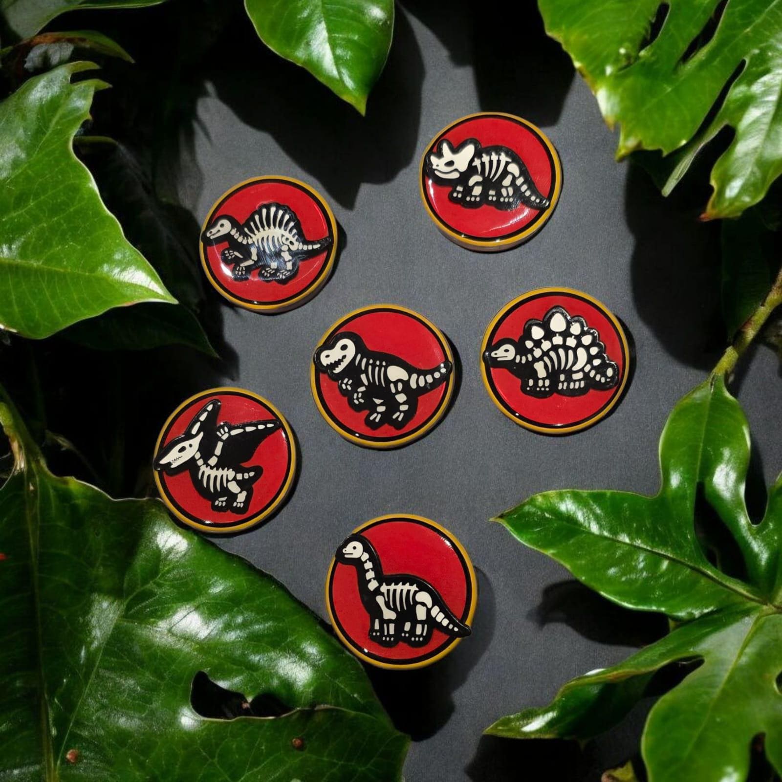 Dinosaur Skeleton Phone Grip – 6 Designs, Red Background, MagSafe & Adhesive, Unique Gift