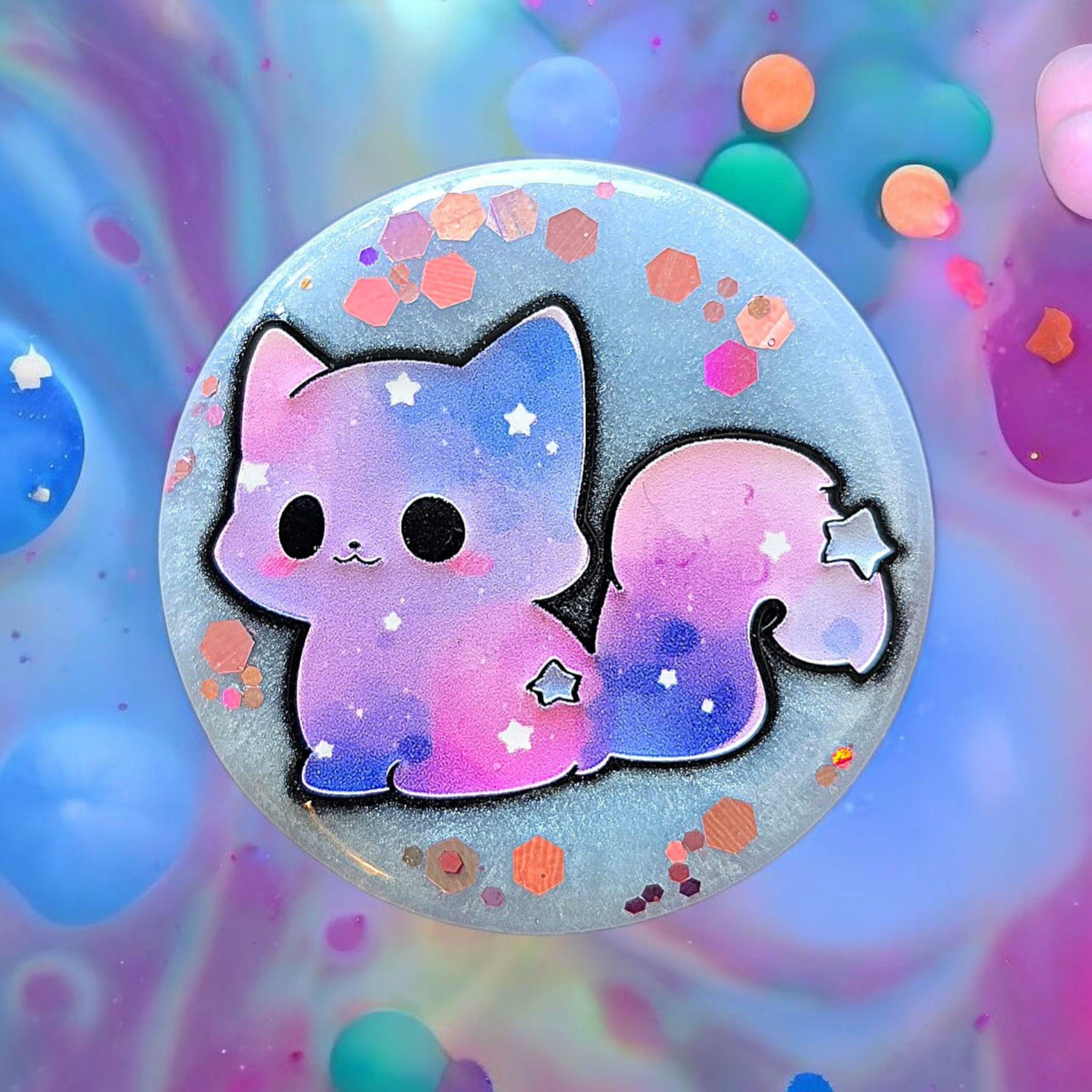 Cute Cat Phone Grip Collection – Glow in the Dark Pastel Design, MagSafe & Adhesive, Kawaii Gift