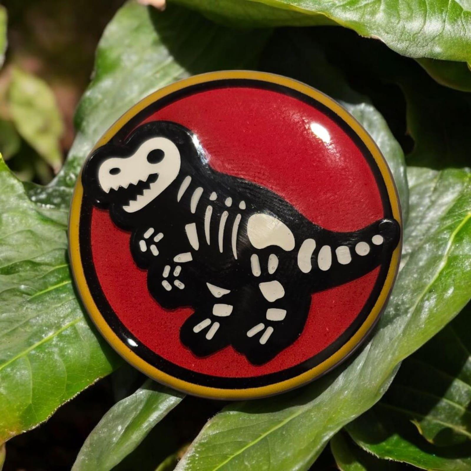 Dinosaur Skeleton Phone Grip – 6 Designs, Red Background, MagSafe & Adhesive, Unique Gift