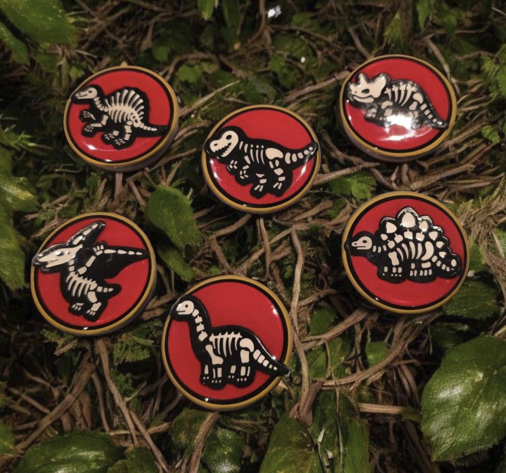 Dinosaur Skeleton Phone Grip – 6 Designs, Red Background, MagSafe & Adhesive, Unique Gift