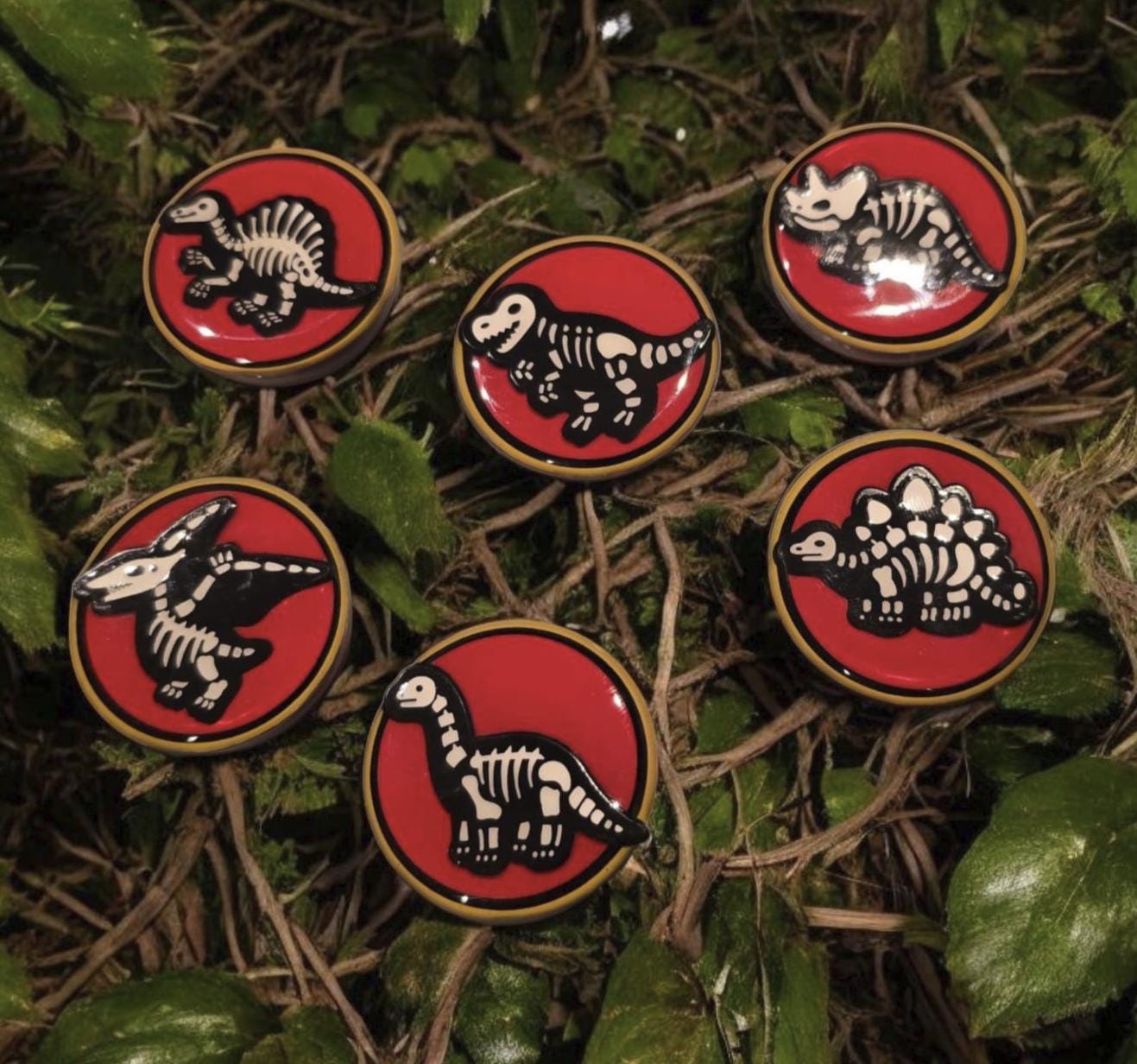 Dinosaur Skeleton Phone Grip – 6 Designs, Red Background, MagSafe & Adhesive, Unique Gift