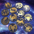 Zodiac Phone Grip Set – 12 Astrology Signs, Gold on Purple, MagSafe & Adhesive, Spiritual Gift