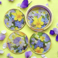Spring Floral Resin Coaster Set with Holder – Heatproof Flower Coasters, Handmade Home Decor Gift