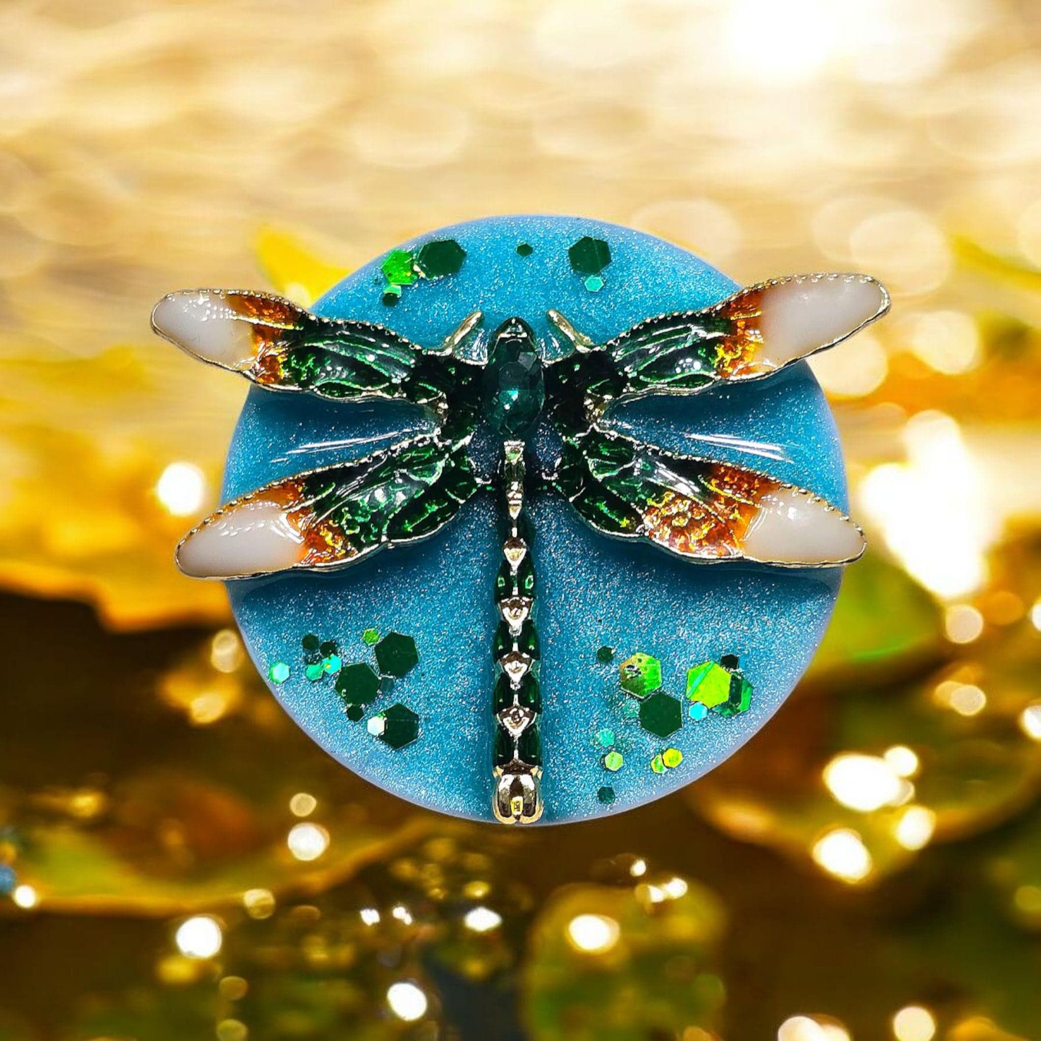Dragonfly Phone Grip – Metal Brooch Design, MagSafe & Adhesive Options, Elegant Nature Gift