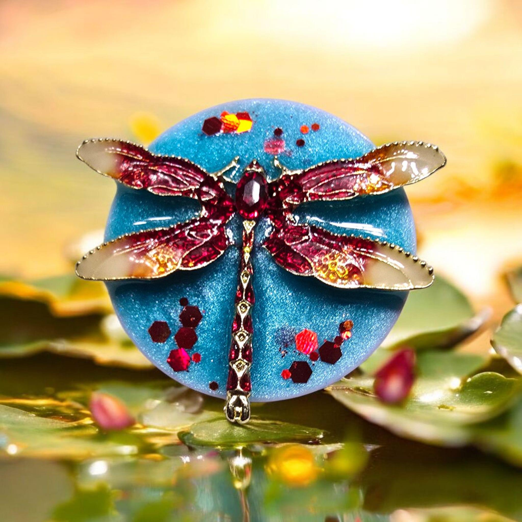 Dragonfly Phone Grip – Metal Brooch Design, MagSafe & Adhesive Options, Elegant Nature Gift