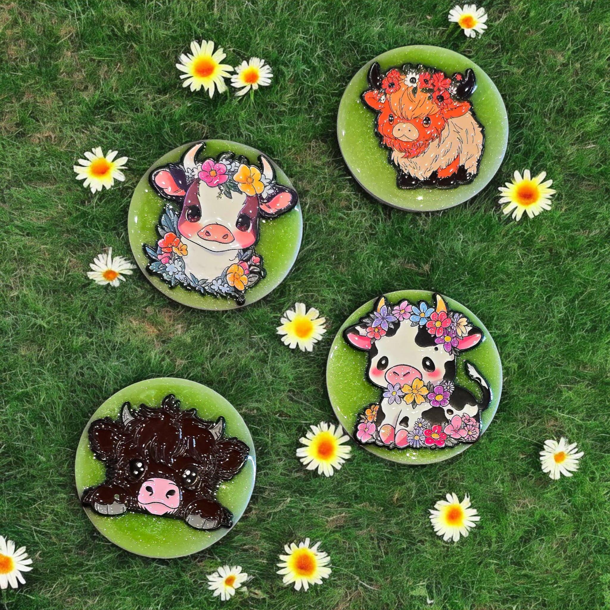 Cute Cow Phone Grip – Highland Cow Designs, MagSafe & Adhesive Options, Farm Animal Gift