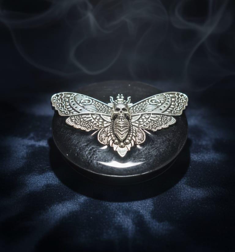 Death’s Head Hawkmoth Phone Grip – Gothic Moth Pin, MagSafe & Adhesive, Dark Aesthetic Accessory Gift