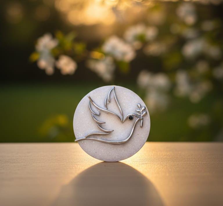 Dove Phone Grip – Peace Symbol Olive Branch Charm, Gold or Silver, MagSafe & Adhesive Religious Gift