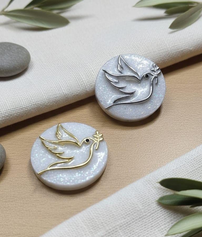 Dove Phone Grip – Peace Symbol Olive Branch Charm, Gold or Silver, MagSafe & Adhesive Religious Gift