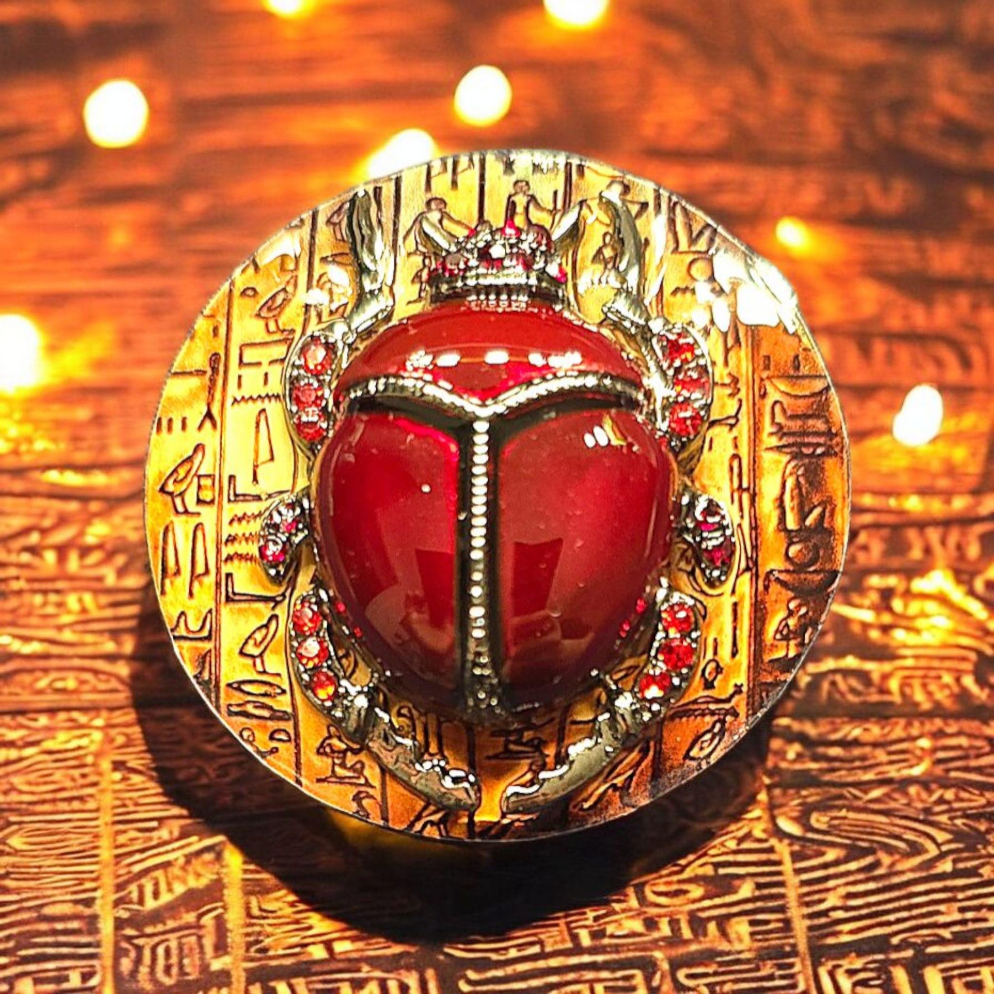 Scarab Beetle Phone Grip – Egyptian Style Brooch, MagSafe & Adhesive, Mystical Gift Accessory