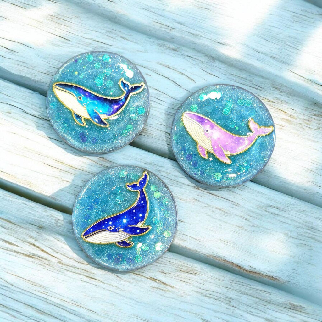 Whale Phone Grip – Metal Whale Pin, MagSafe & Adhesive Options, Ocean Lover Gift Accessory