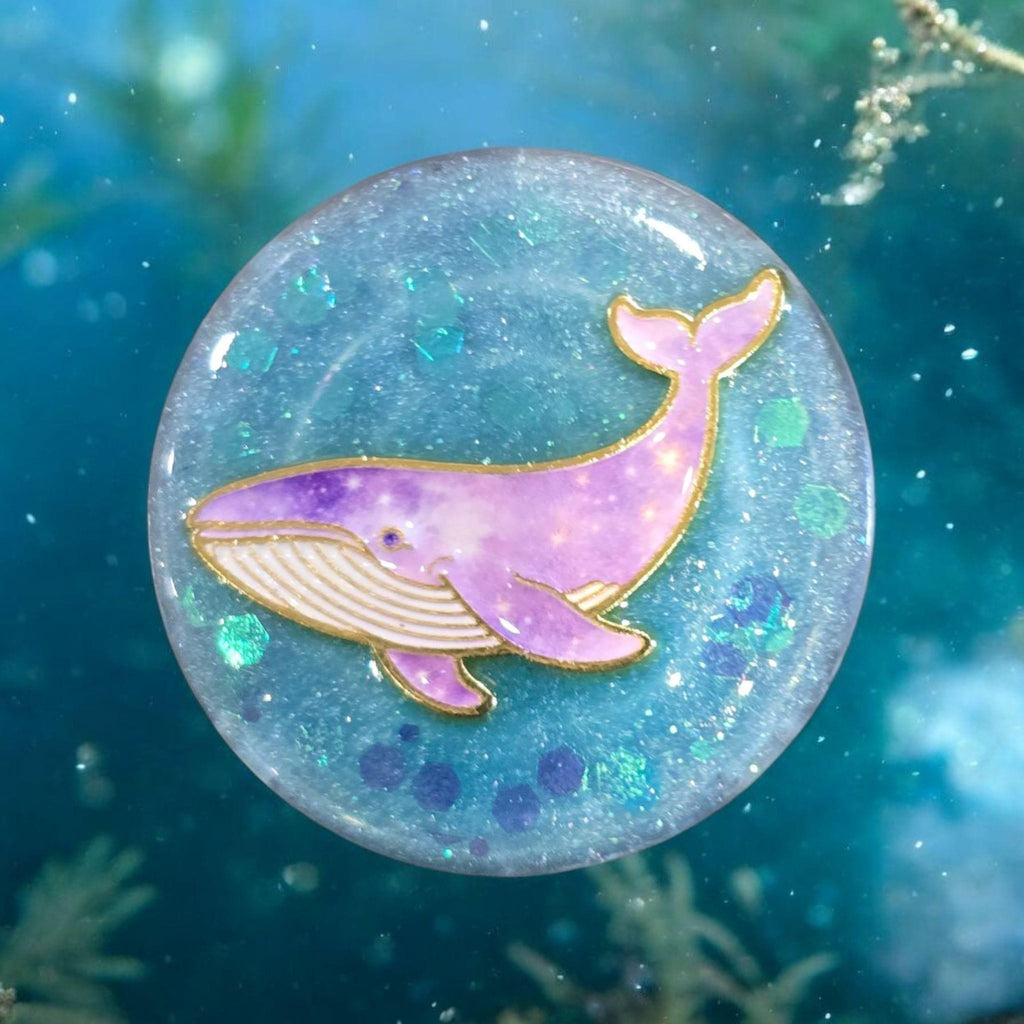Whale Phone Grip – Metal Whale Pin, MagSafe & Adhesive Options, Ocean Lover Gift Accessory