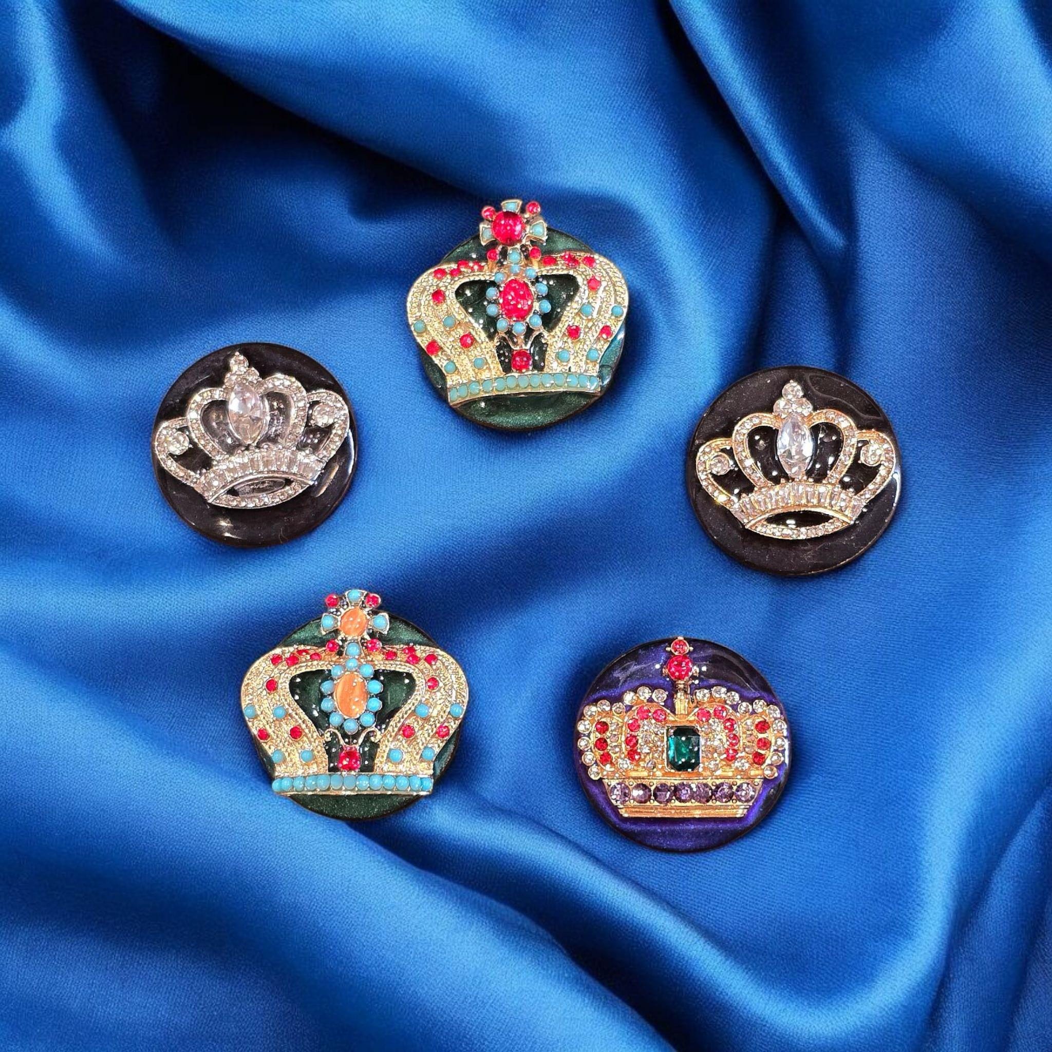 Crown Phone Grip Collection part 2 – Princess Rhinestone Design, Orange Green Red Silver Gold, MagSafe & Adhesive Gift