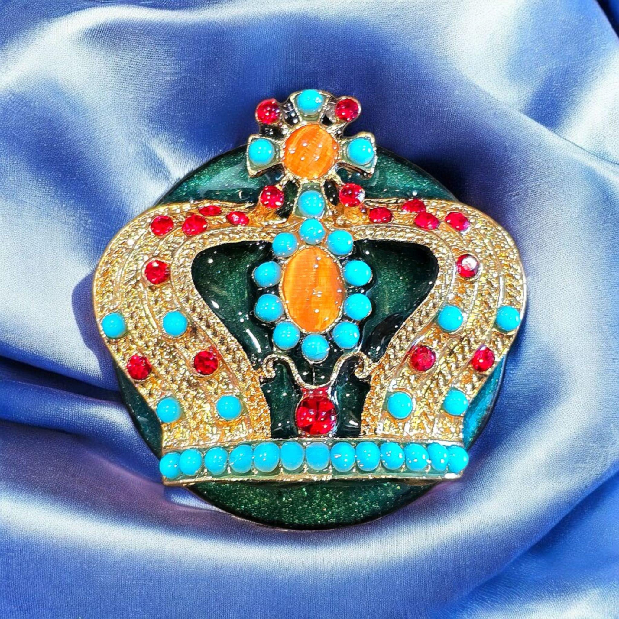 Crown Phone Grip Collection part 2 – Princess Rhinestone Design, Orange Green Red Silver Gold, MagSafe & Adhesive Gift