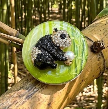 Cute Panda Phone Grip – Kawaii Animal Brooch, MagSafe & Adhesive, Interchangeable Phone Accessory